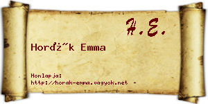 Horák Emma névjegykártya